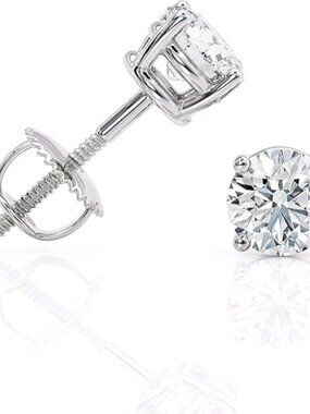 Diamond Stud earrings, WG, Natural Diamonds.. 1 carat total weigh